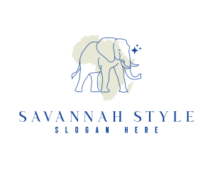 Savannah - Africa Safari Elephant logo design