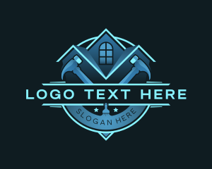 Roof - Hammer Paint Contractor logo design
