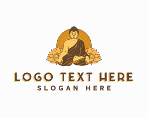 Enlightenment - Buddha Lotus Flower logo design