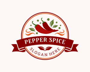 Pepper - Spicy Red Chili Peppers logo design
