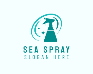 Disinfectant Spray Bottle Cleaner logo design