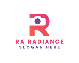 Gradient R Camera logo design