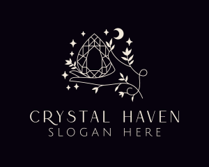 Crystal Diamond Hand logo design