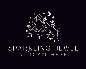 Crystal Diamond Hand logo design