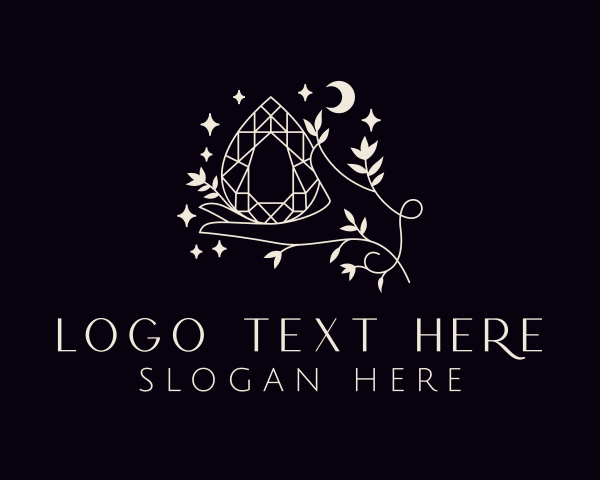 High End - Crystal Diamond Hand logo design