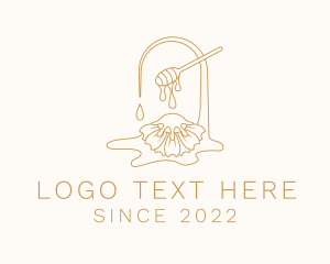 Beekeeping - Gold Honey Dipper Liquid logo design