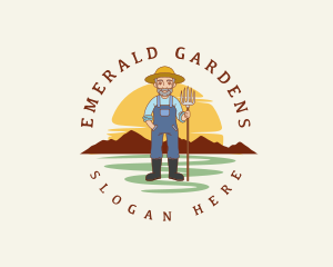 Garden Rake Farmer logo design