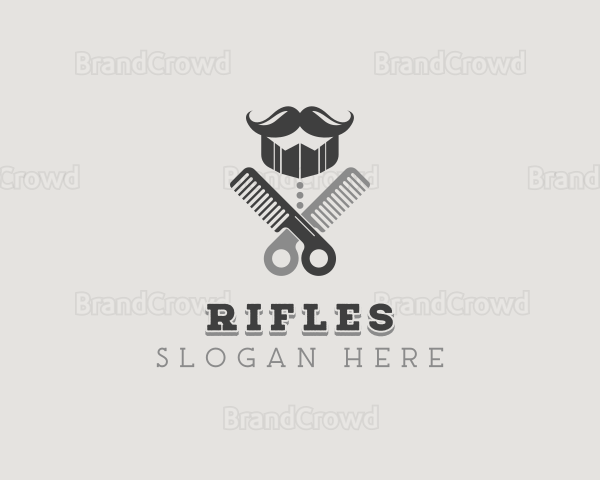 Mustache Barber Hairdresser Logo