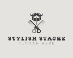 Mustache - Mustache Barber Hairdresser logo design