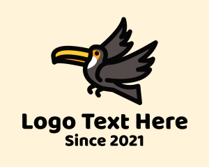 Black Bird - Flying Toucan Aviary logo design