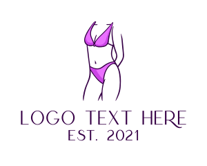 Fitness - Human Body Swimsuit logo design