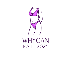 Swimming - Human Body Swimsuit logo design