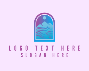 River - Mountain River Arch logo design