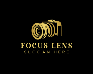 Golden Camera Lens logo design