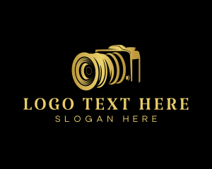 Photography - Golden Camera Lens logo design