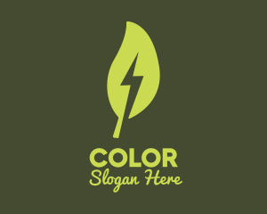 Electrical - Leaf Lightning Bolt logo design