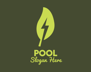 Herb - Leaf Lightning Bolt logo design