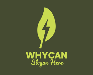 Environment - Leaf Lightning Bolt logo design