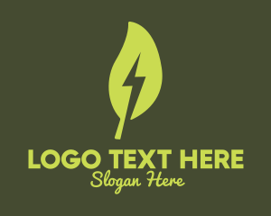 Charge - Leaf Lightning Bolt logo design