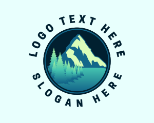 Camp - Mountain Summit Landscape logo design
