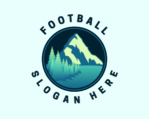Hiker - Mountain Summit Landscape logo design