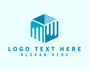Export - Blue Cube Box logo design