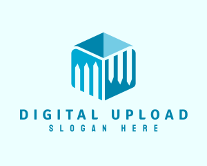 Upload - Blue Cube Box logo design