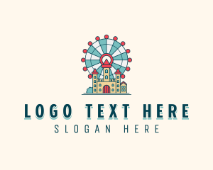 Amusement - Ferris Wheel Amusement Park logo design