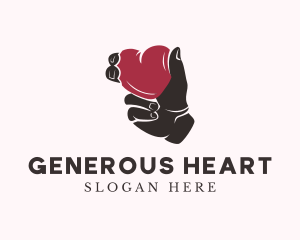 Heart Hand Romance logo design