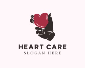 Cardiology - Heart Hand Romance logo design