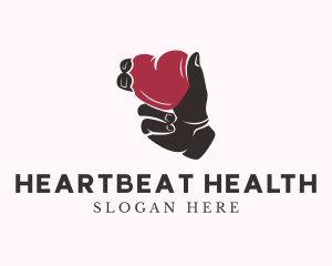 Cardiology - Heart Hand Romance logo design