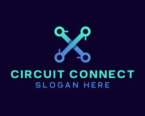 Circuit - Network Circuit Technology Letter X logo design