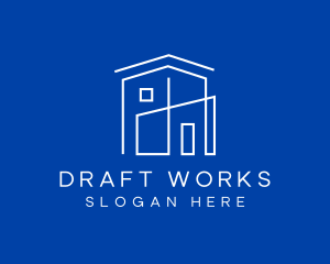 Draft - House Draft Construction logo design