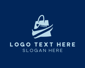 Shopping Bag - Shoe Sneakers Shopping logo design