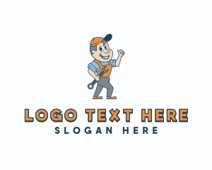 Cartoon - Cartoon Mechanic Wrench logo design