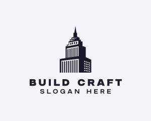 Skyscraper Building Construction logo design