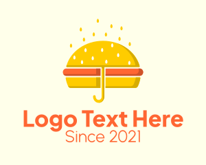 Cheeseburger - Hamburger Sandwich Umbrella logo design