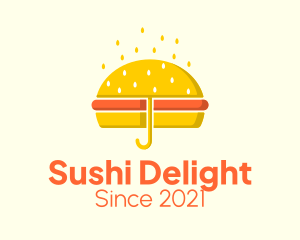 Hamburger Sandwich Umbrella  logo design