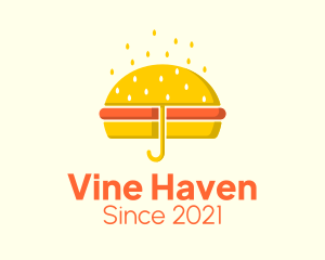 Hamburger Sandwich Umbrella  logo design