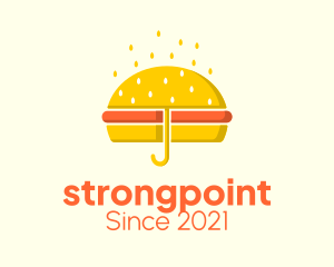 Lunch - Hamburger Sandwich Umbrella logo design