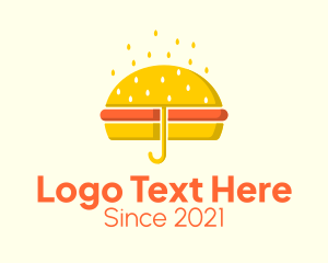 Food Delivery - Hamburger Sandwich Umbrella logo design
