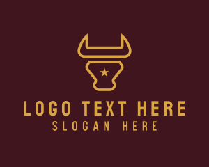 Cowboy - Western  Bull Meat logo design