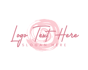 Watercolor - Pink Cosmetics Wordmark logo design