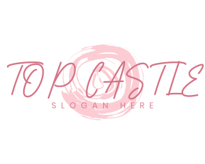 Watercolor - Pink Cosmetics Wordmark logo design