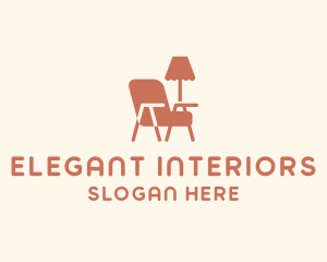 Lamp Chair Furniture logo design