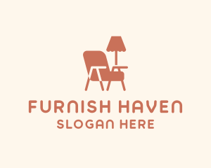 Lamp Chair Furniture logo design