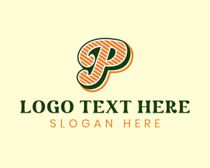 Bar - Retro Vintage Letter P logo design