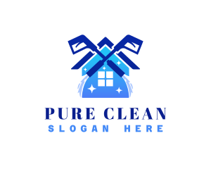 Pressure Washer Clean Sprayer logo design