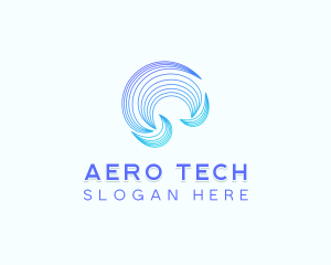 Abstract Tech Waves logo design