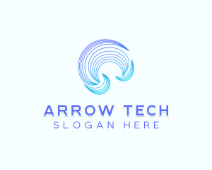 Abstract Tech Waves logo design